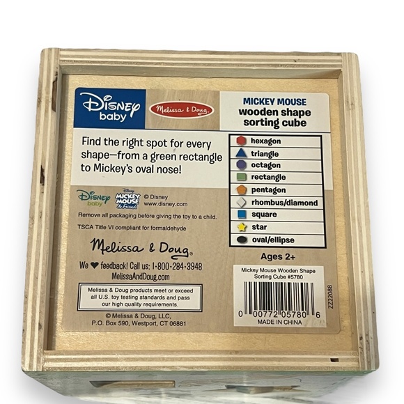Disney Baby‎ Mickey Mouse Wooden Shape Sorting Cube, Melissa & Doug - Picture 7 of 10